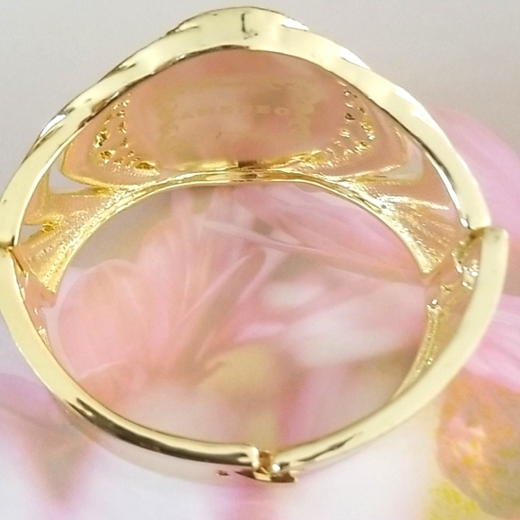 Amedeo NYC Cameo Rhinestone Gold Tone Cuff Bracelet - Picture 10 of 16